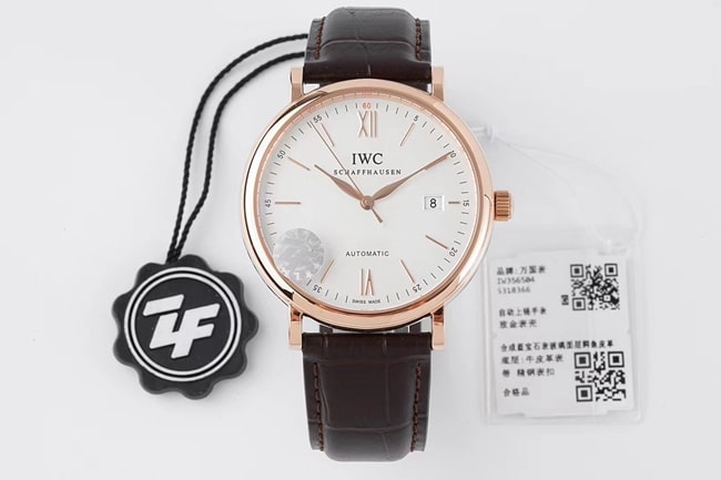 ZF Factory Universal Portofino Series White Dial Black Strap Automatic Mechanical Watch – Simple, Elegant Formal Style with Sapphire Crystal