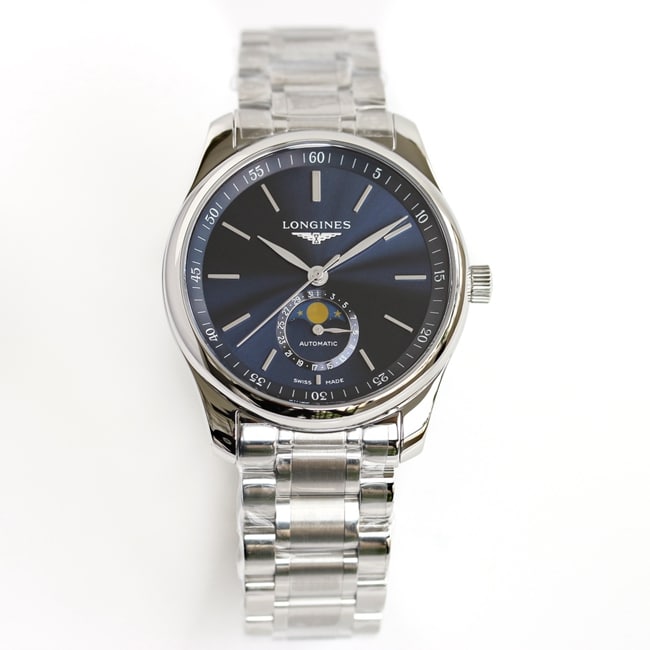 GF High-End New Arrival Replica Longines Master Collection Men's Blue Dial Steel Strap 42mm Moonphase Mechanical Watch