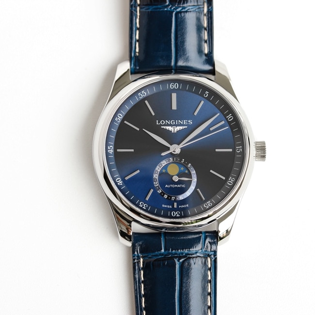 GF Longines Men's Blue Plate Blue Strap Master Collection Automatic Tourbillon Masterpiece Belt Watch