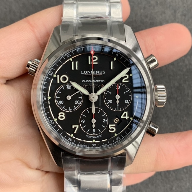 CF CollectLongines Forerunner Stahlbanduhr mit abgestufter Gehäuseabdeckung und CNC-Polierung