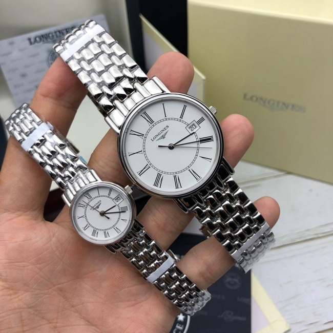 Elegante Quarz-Paaruhr der Longines CURLY-Serie aus Roségold