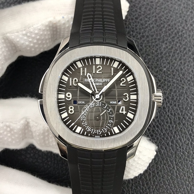 ZF Factory Patek Philippe AQUANAUT Stainless Steel Men's Super A Super Clone Timepiece 5164A-001 Black Embossed Dial