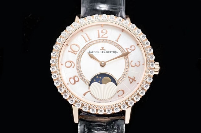 Jewelry-Infused Elegance: Jaeger-LeCoultre Q35235570 Moon Phase Dating Series with Sparkling Diamond Bezel