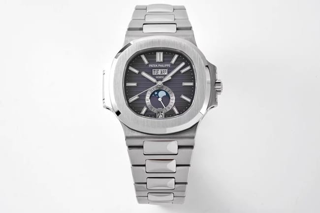 PPF Patek Philippe Sports Elegance Men's 1:1 Super A Super Clone Watch Ref. 5726/1A-001 Blue-Black Dial Moon Phase Steel Bracelet
