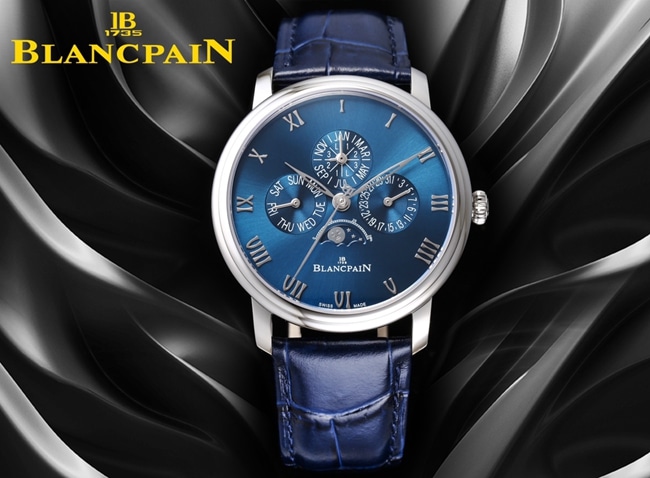 Top super clone Blancpain Classic Series 6656 Blue Dial Automatic Watch, Boutique Quality Belt Edition