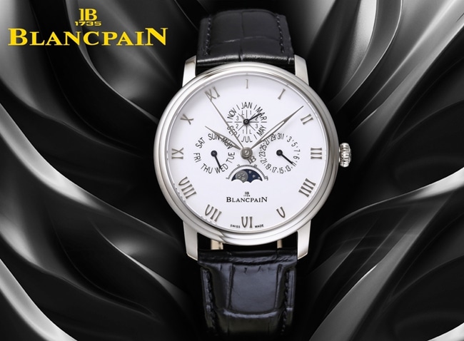 Top CollectWatches Blancpain Blancpain Men's White Dial Black Strap Classic Series 6656 Automatic Mechanical Watch – Highly Waterproof, Stable Timekeeping