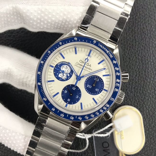 Omega OM usine Professional Moon Watch Speedmaster Snoopy 50e anniversaire bracelet en acier réplique mécanique automatique