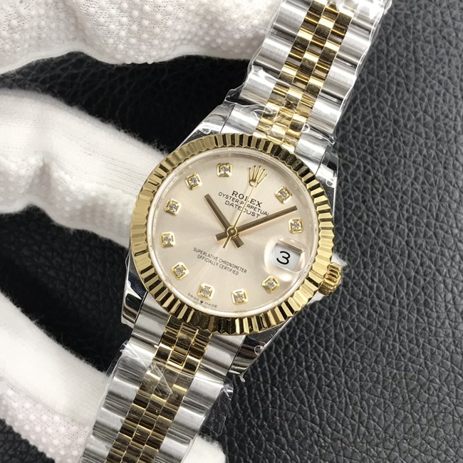Premium CollectRolex Ladies Datejust 31MM White Dial Gold Band Mechanical Timepiece