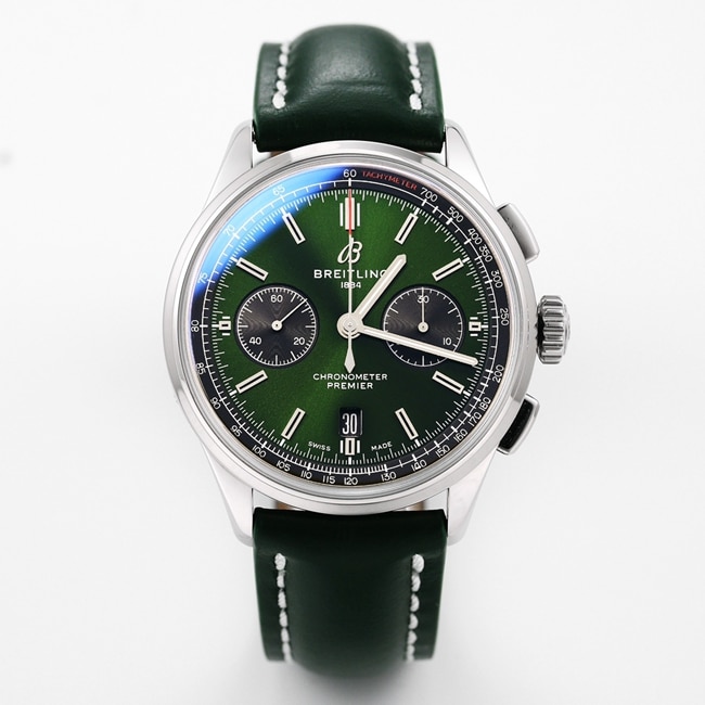 GF Breitling Premier B01 Chronograph Men's Green Dial v2 Upgrade Automatic Mechanical Timepiece
