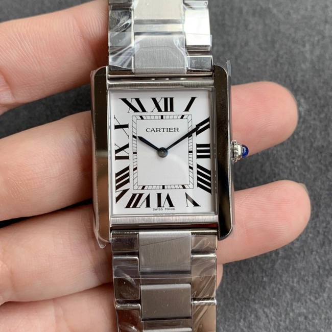 K11 Factory Top CollectWatches Cartier Tank Series Women's White Plate Steel Strap Automatic Mechanical Watches
