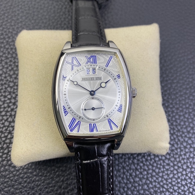 Breguet HG factory heritage series top super clone men's white dial black strap big date automatic mechanical watch