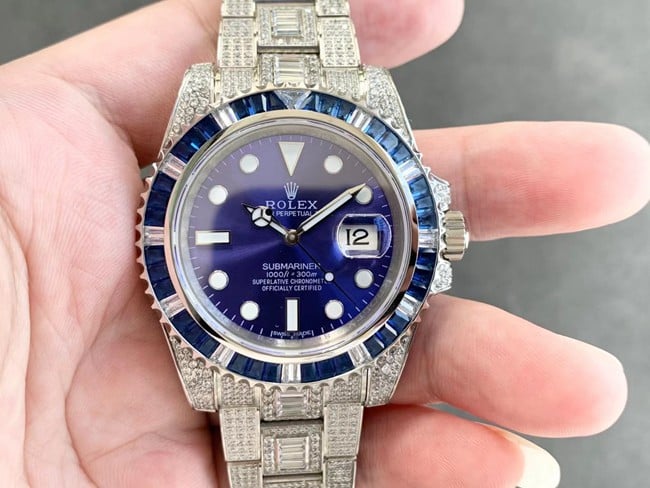Rolex Rolex Men's Blue Plate Submariner Automatic Mechanical Watch with 904L Oyster Steel Strap – High-Quality Super Clone Series