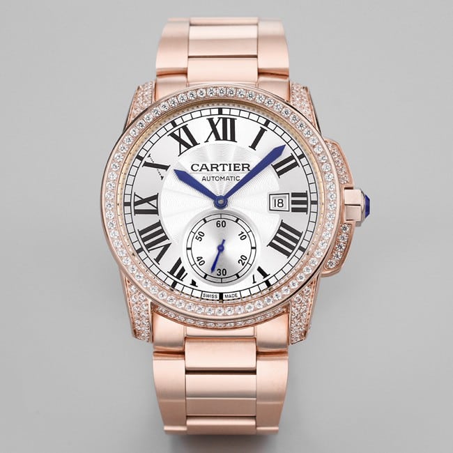 Top CollectWatches Cartier Cartier Calibur Collection Men's White Plate Pink Steel Strap Automatic Mechanical Watch – AFF-Factory New Masterpiece