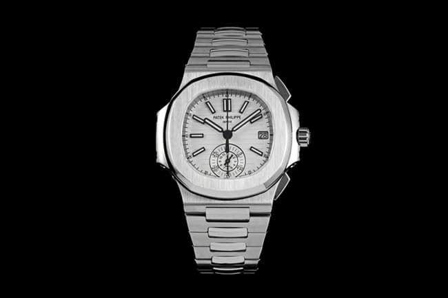 3K Factory Patek Philippe Sporty Elegance 5980/1A-019 Men's Chronograph 1:1 Replica Watch Silver White Dial Steel Strap