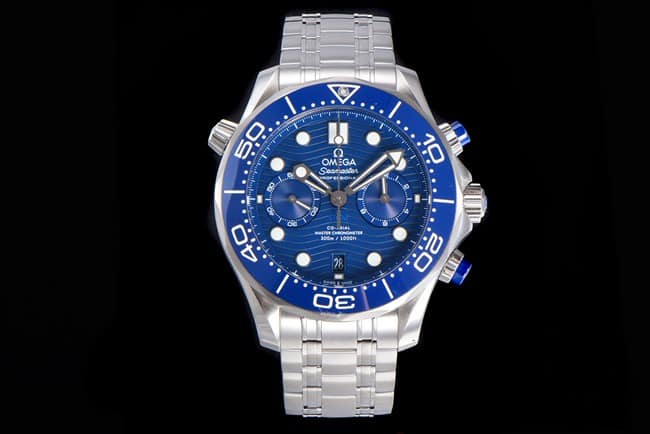 Omega Seamaster 300M 44mm Blue Dial Chronograph: OM Factory's Super Clone Steel Strap Dive Watch