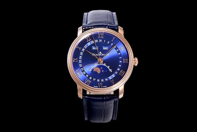 OM factory Blancpain Blancpain top super clone men's blue plate blue belt Villeret Classic 6654 new V3 upgraded movement watch