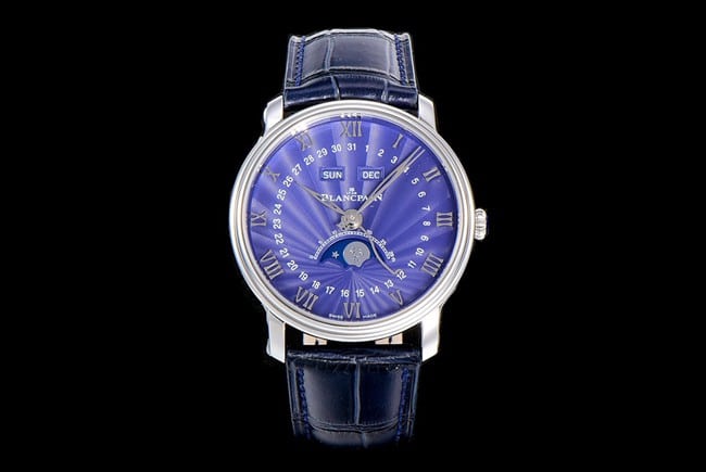 OM Factory Blancpain Villeret Classic 6654 CollectBlue Dial Blue Strap Men's Automatic with New V3 One-Piece Movement
