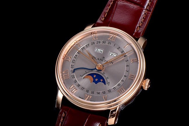 OM factory Blancpain Blancpain top Collectwatches new V3 upgraded men's gray plate brown strap mechanical watch Villeret Classic 6654