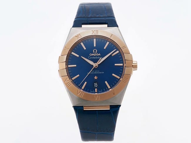 TW Factory Omega Constellation Series 39mm Men's Blue Plate Blue Strap Automatic Mechanical Watch – 316L Stainless Steel Roman Numerals Replica