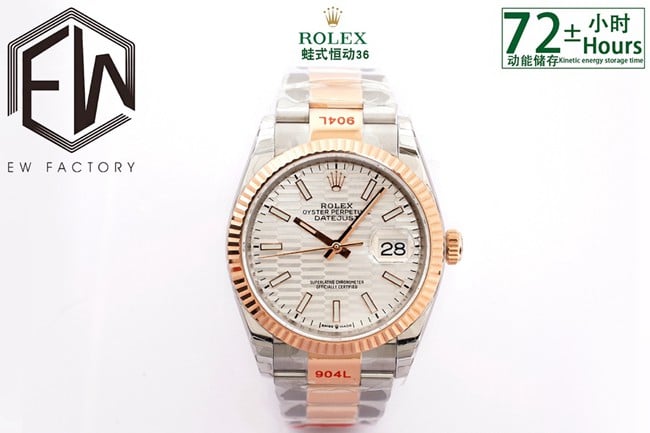 Réplica de alta calidad de EW Factory Rolex 2021 Nuevo reloj para hombre con esfera blanca y pulsera dorada Reloj Oyster Datejust Serie 36