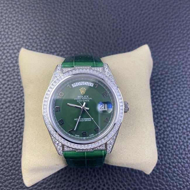 Top-Quality Rolex Rolex Logbook Series Men's Green Plate Green Strap Fully Automatic Mechanical Super Clone Watch