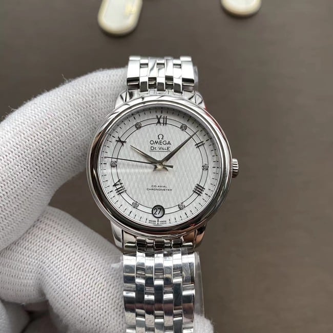 Omega Ladies' De Ville 1:1 Super Clone with Genuine Open Mold, Silver Dial & Steel Bracelet 424.10.33.20.52.002