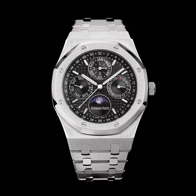 Audemars Piguet Royal Oak 26597PT.OO.1220PT.01 1:1 super clone with Grande Tapisserie dial and perpetual calendar steel strap by APS factory