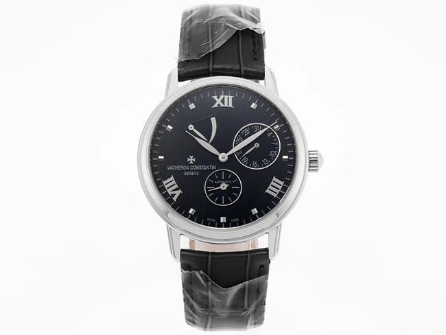 APEX factory Vacheron Constantin Vacheron Constantin men's Heritage Series 1:1 Super A imitation watches black dial power reserve display automatic mechanical black strap models