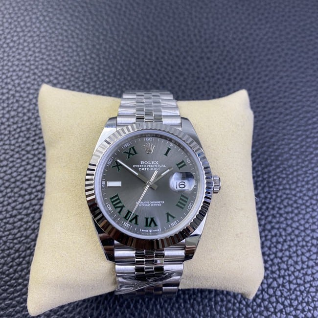 Rolex Clean Factory Logotype Series m126334-0022 Top 1:1 Super Clone Watch, Dark Gray Dial Green Wuk with 3235 Integrated Movement