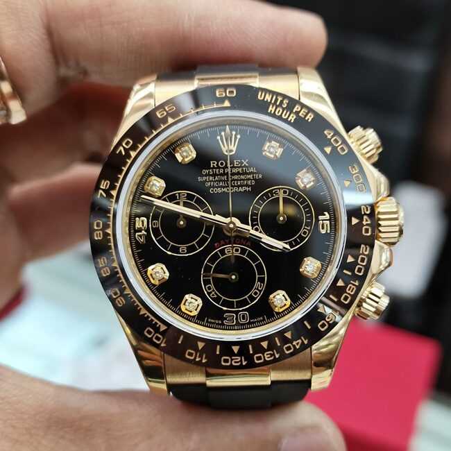 Rolex Cosmograph Daytona 18K Solid Gold Ceramic Bezel Super Clone Watch - Black Panda Dial m116518ln-0046