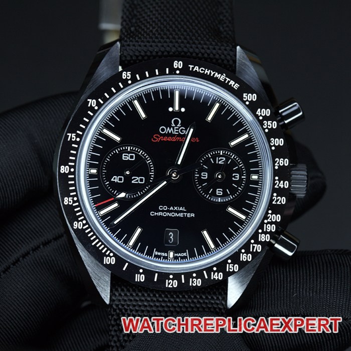 Omega OM Factory Men's Speedmaster Dark Side of the Moon V2 Top Replica Watch Black Ceramic Plate Nylon Strap 311.92.44.51.01.003