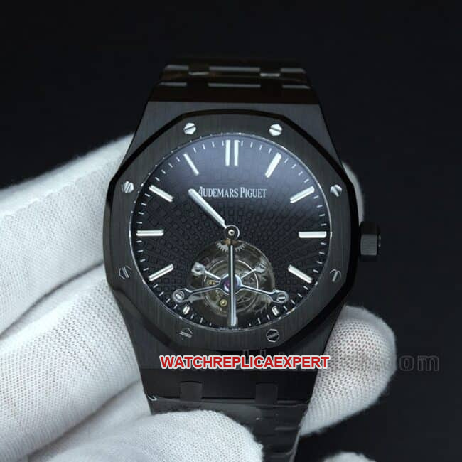Audemars Piguet R8 Factory Royal Oak Tourbillon Super Clone Men's Watch 26522CE.OO.1225CE.01 Black Ceramic with Sunburst Pattern Surface