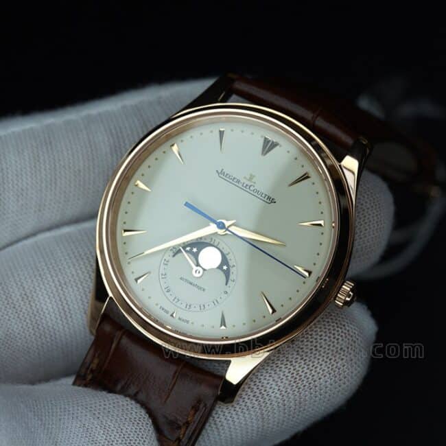 ZF Jaeger-LeCoultre Master Series 1362510 1:1 Super A Fine Imitation Watch with Eggshell Yellow Dial, Blue Needle, Rose Gold Moon Phase 39mm Automatic