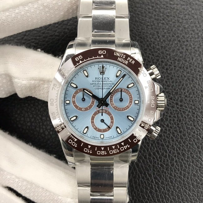 Rolex Cosmograph Daytona ice blue dial platinum case top 1:1 replica m126506-0001 steel bracelet