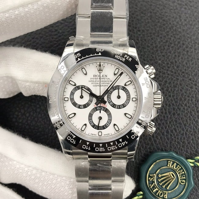 Rolex Men's Cosmograph Daytona White Panda Dial 1:1 Super A Super Clone Watch m116500ln-0001 with First Gear Movement & 13MM Thickness