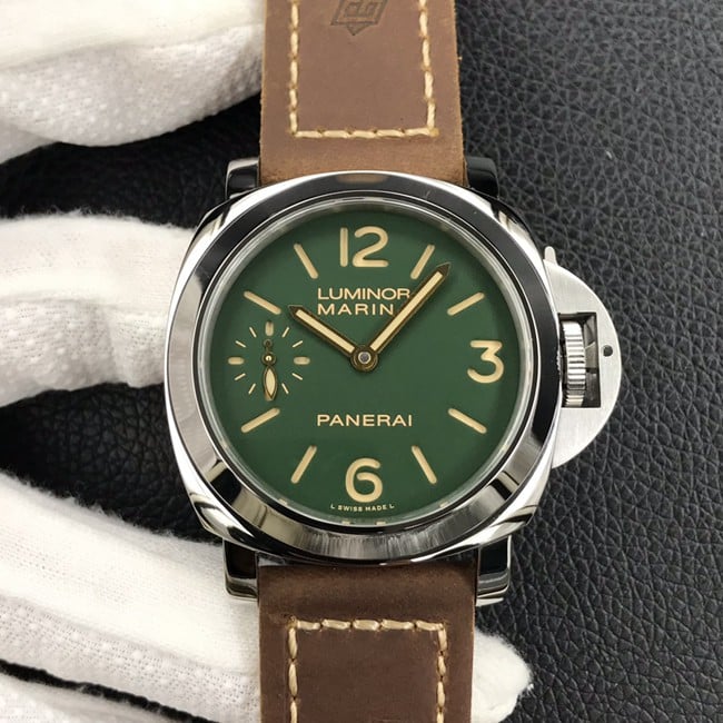 Panerai PAM00911 Luminol military green dial brown strap 1:1 replica—HW factory precision timepiece