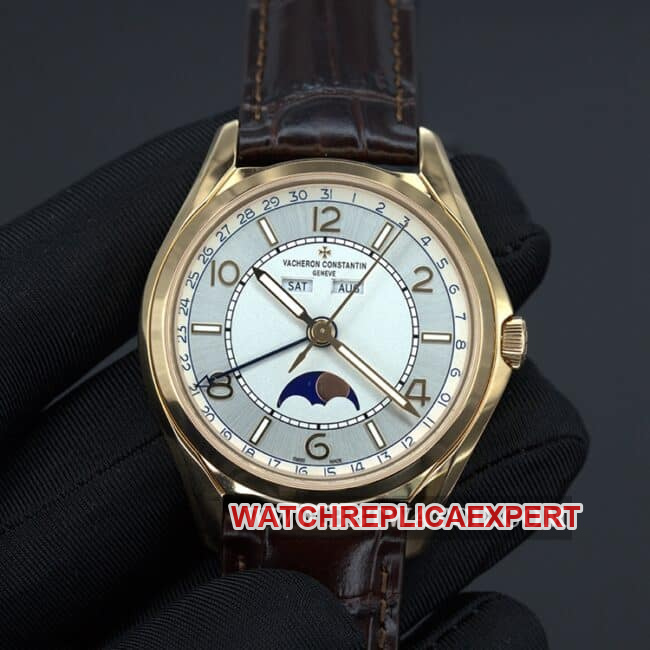 ZF factory Vacheron Constantin men's Wulu series replica watch with opalescent silver dial and pink gold bracelet model 4000E/000R-B438
