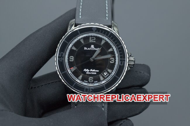 ZF Factory Blancpain Fifty Fathoms Men's Watch, Black Dial Nylon Strap, 43mm Case, Top 1:1 Replica 5015-12B30-B52