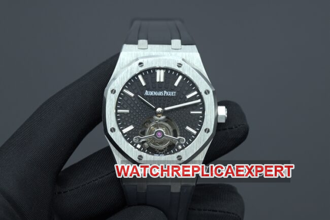 Audemars Piguet Royal Oak Tourbillon 26512ST.OO.1220ST.01 by R8 Factory: Black Dial Super A Clone with Cal.2924 Precision Movement