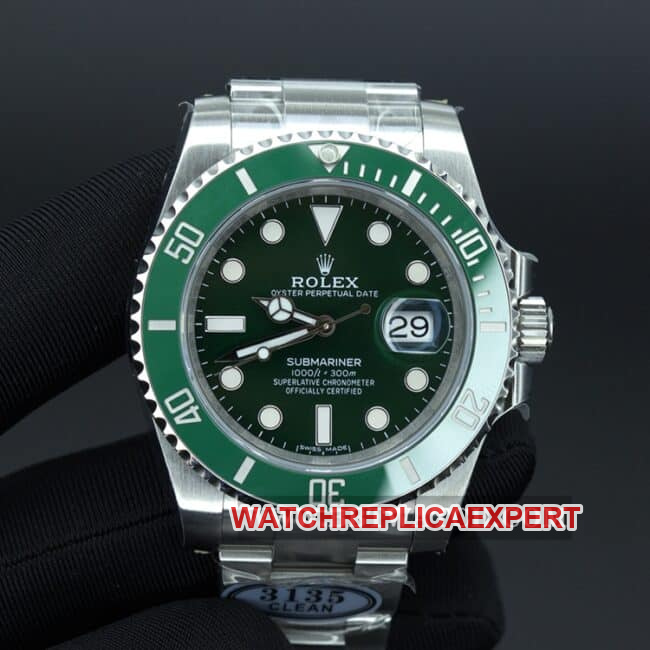 Clean Rolex Men's Submariner 1:1 Super Clone Dark Green Water Ghost with Ceramic Green Ring Steel Strap m126610lv-0002