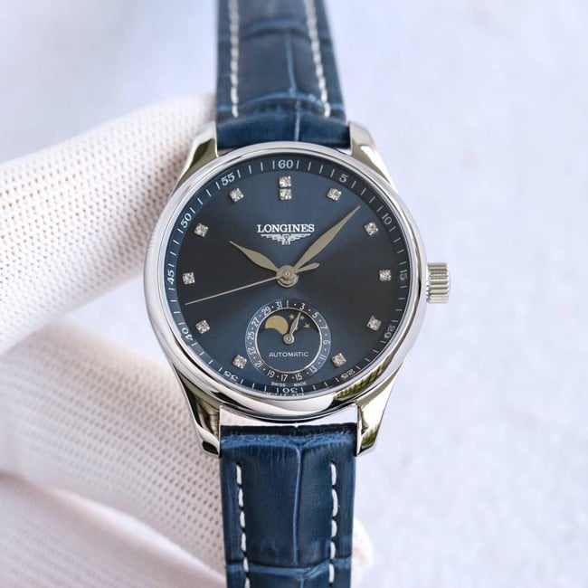 Longines Women's Watchmaking Tradition Top 1:1 high-quality Watch Blue Plate Moon Phase Blue Belt Model L2.409.4.97.0