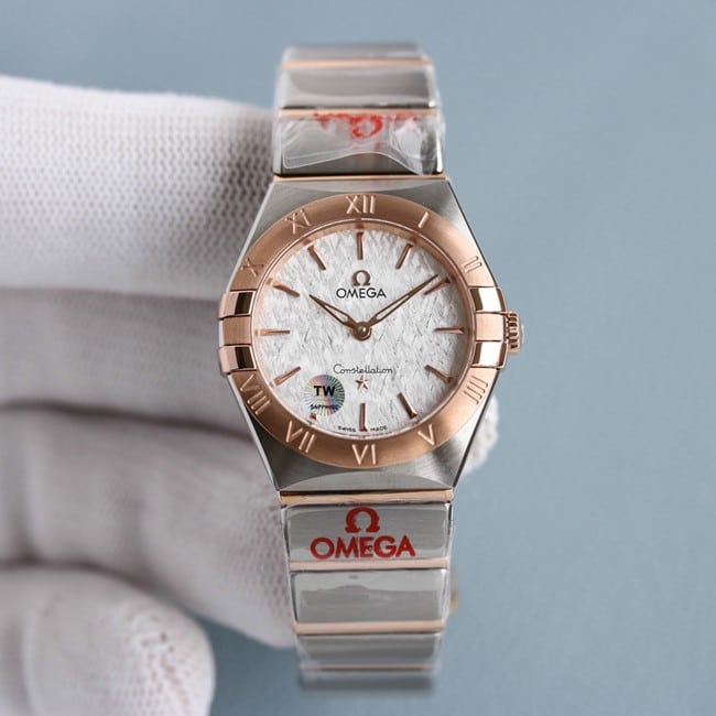 Omega Constellation Ladies' Watch by TW Factory, 1:1 Super A Fine Imitation in White Dial with Gold-Steel Two-Tone Strap