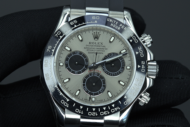 Rolex Daytona M116519ln-0027 Mostrador cinza: Cronógrafo N Factory 4130 com Chromalight e réplica de moldura de cerâmica