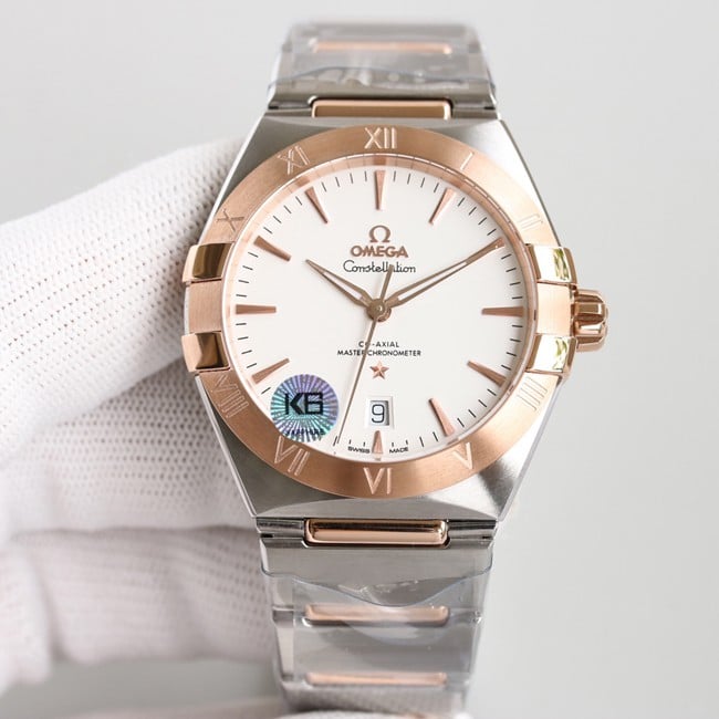 Omega Constellation 1:1 Super A Clone Timeless Charm Silver White Dial 18K Gold Bezel Model 131.20.39.20.02.001