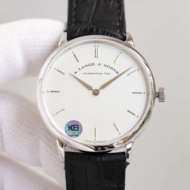 A. Lange & Söhne Saxonia 211.027 Ultra-Thin 1:1 Clone Watch in Silver White Dial