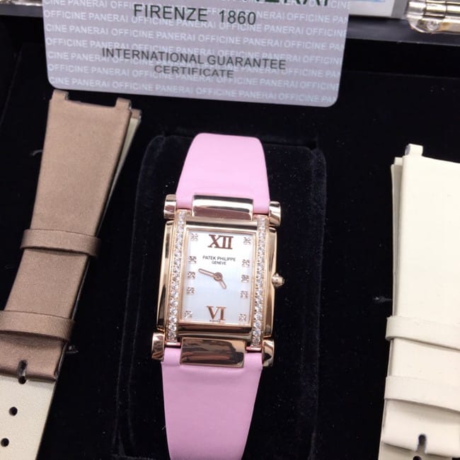 AW Factory Patek Philippe Patek Philippe Twenty~4 Series Ladies 1:1 Super A Super Clone Watch, White Dial, 18k Rose Gold Case, Pink Silk Strap 4920R-010