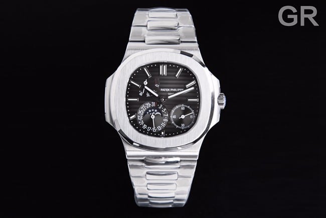GR factory Patek Philippe men's sporty elegance top 1:1 super clone watches King of Steel black dial steel strap 5712GR
