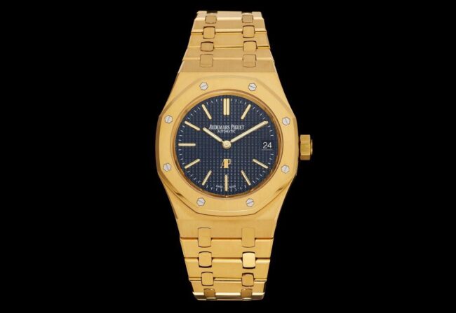 Audemars Piguet Royal Oak 15202BA.OO.1240BA.01 Men's Top Replica Watch Blue Dial 39mm All Gold Steel Strap with Sapphire Crystal