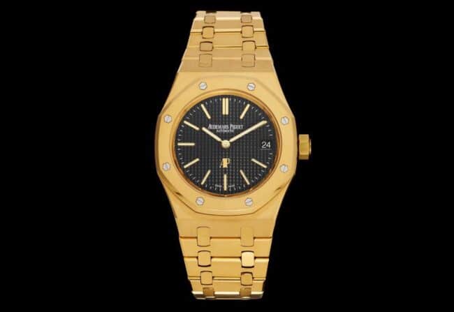 P0 Audemars Piguet Men's Royal Oak 1:1 Imitation Watches – Black Disk, 39mm, Cal.2121, Gold Steel Strap Models