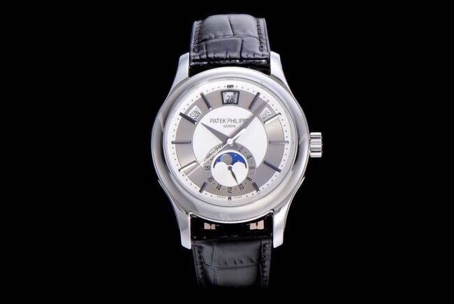 Patek Philippe 5205G-001 Premium Replica Complications Timepiece White Steel Moon Phase Dial Men's Watch